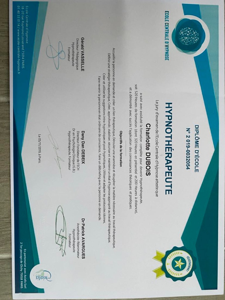 photo diplome Charlotte Dubois