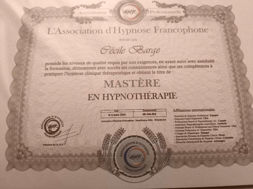 photo diplome Barge Cécile