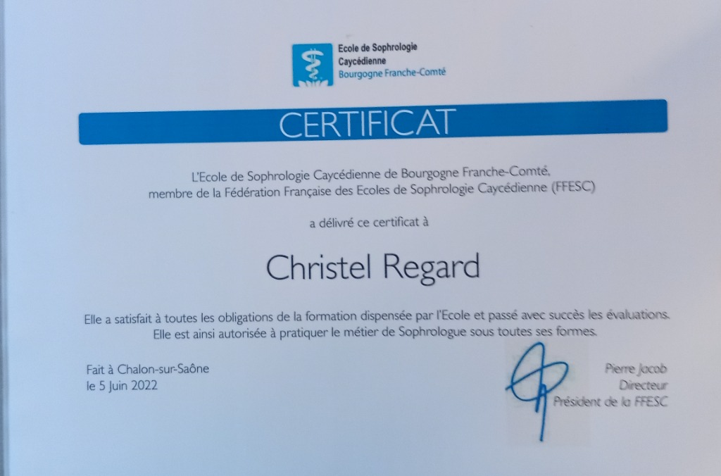 photo diplome Christel Regard 