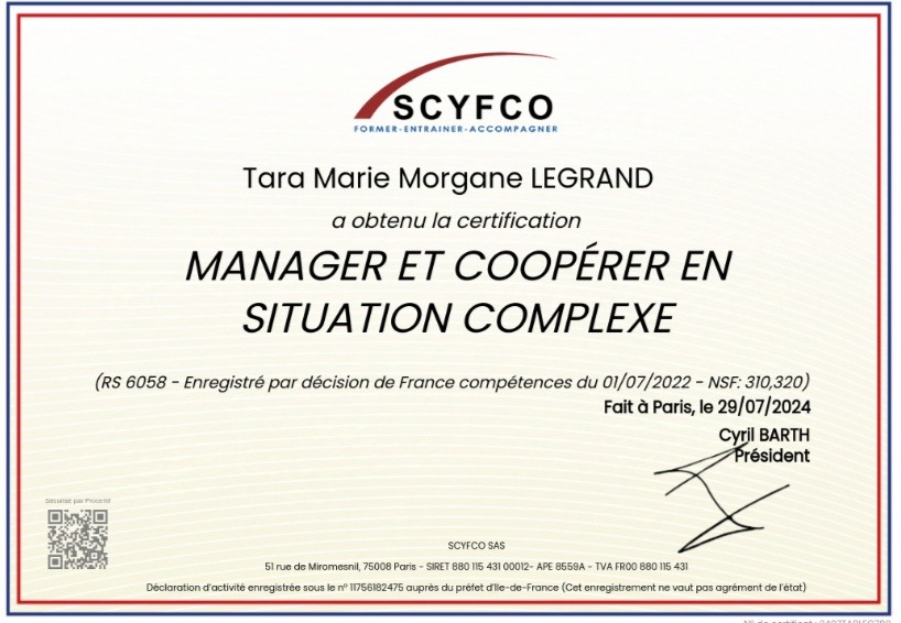 photo diplome Tara Legrand 