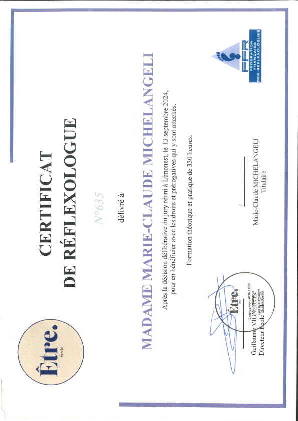 photo diplome Marie-Claude MICHELANGELI