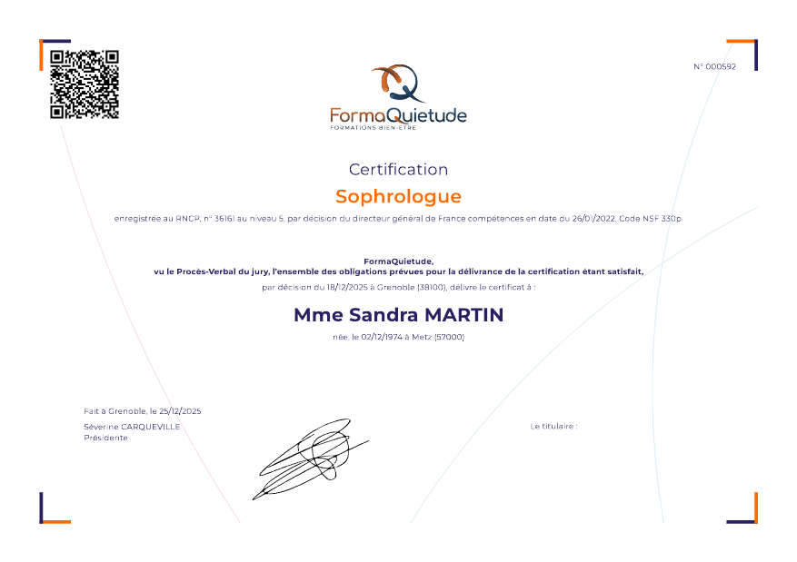 photo diplome Sandra MARTIN