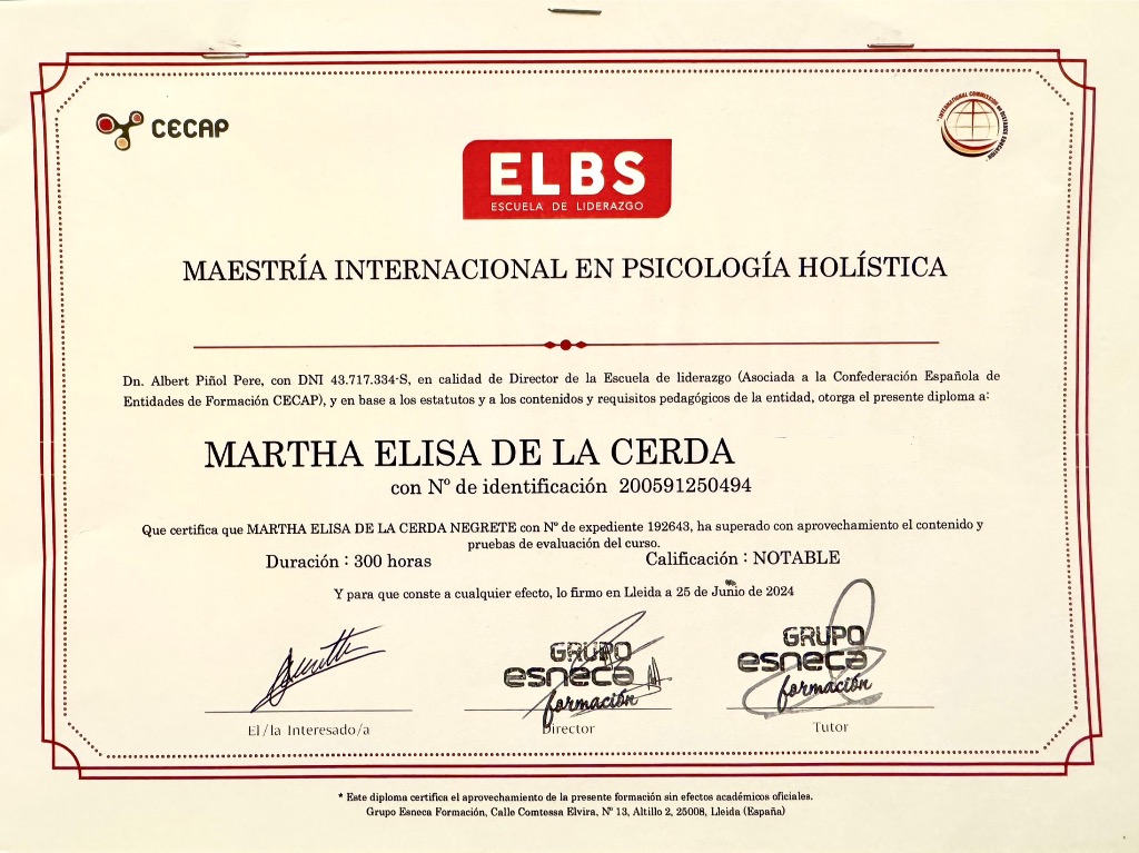 photo diplome Martha Elisa De la Cerda