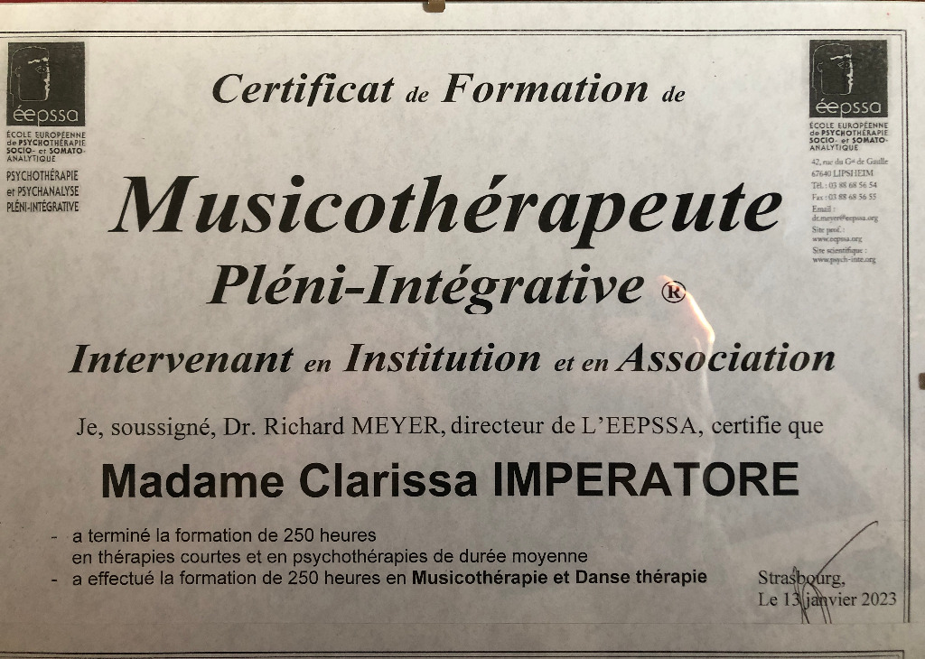 photo diplome Clarissa Imperatore