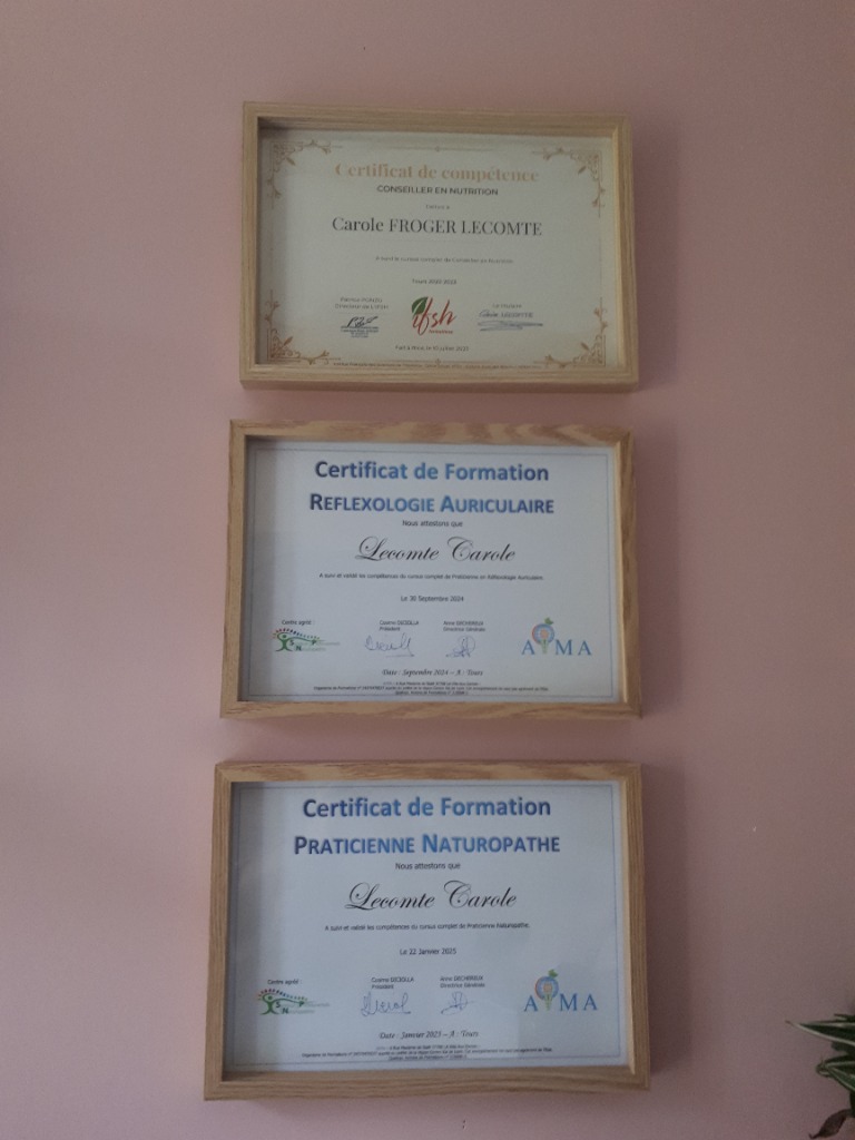 photo diplome Carole Lecomte Caro-Naturo-Flexo