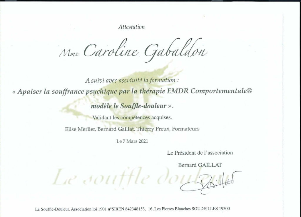 photo diplome GABALDON CAROLINE