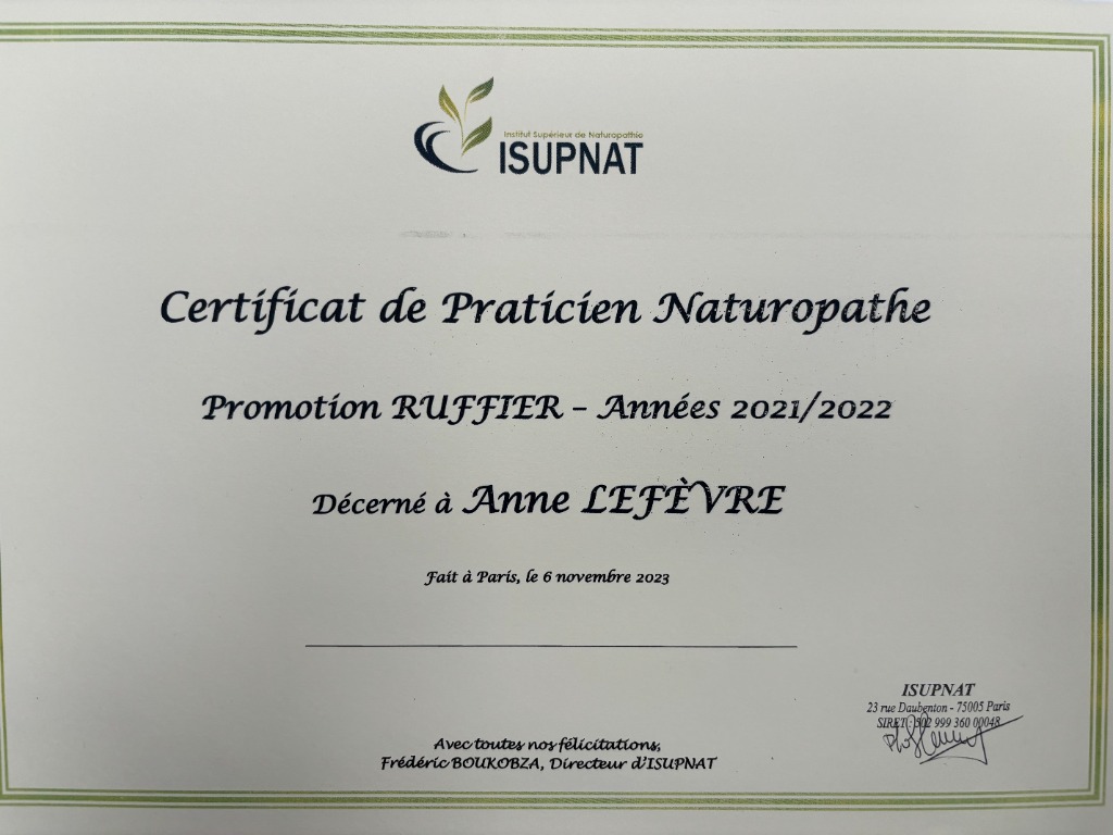 photo diplome ANNE LEFEVRE