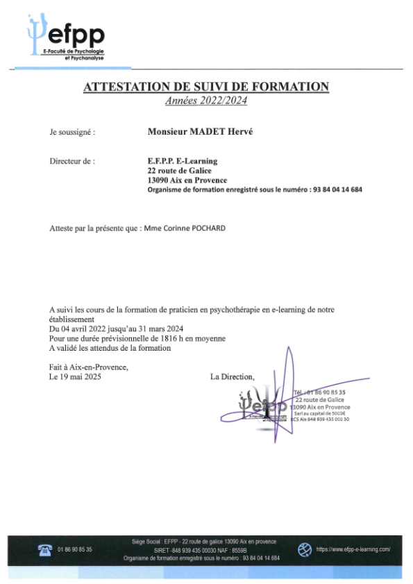 photo diplome Corinne Pochard 