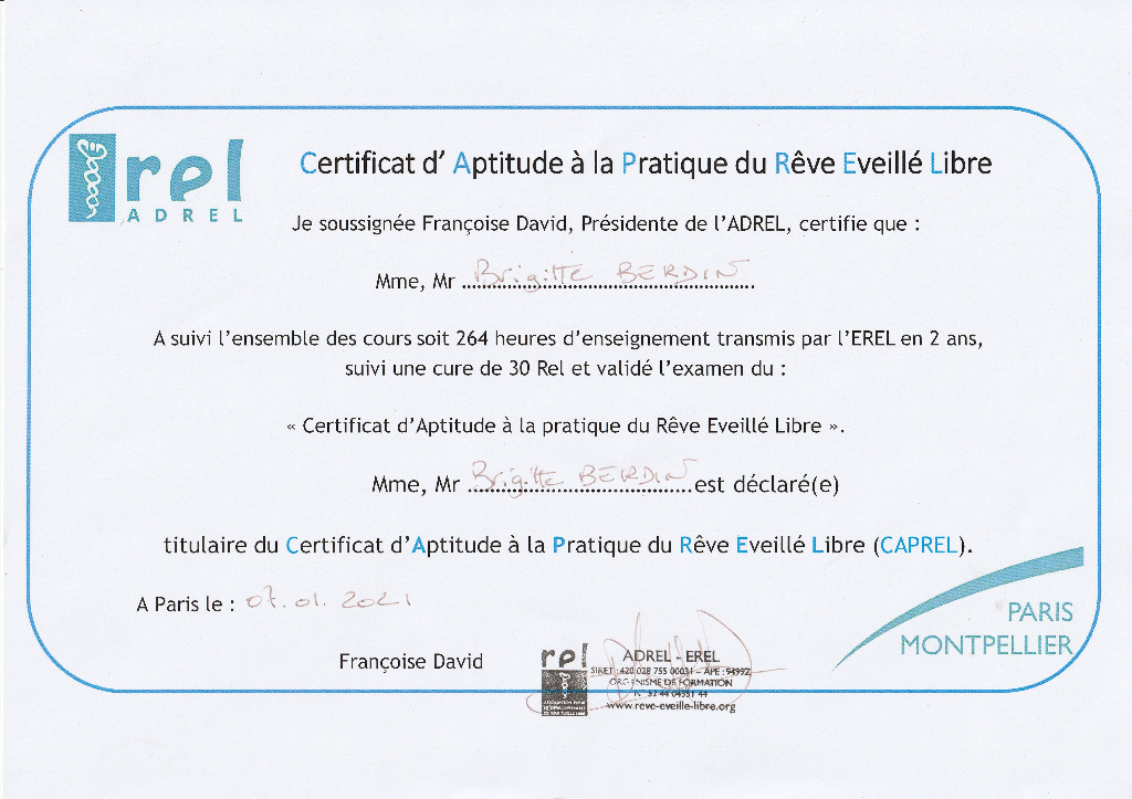 photo diplome BRIGITTE BERDIN