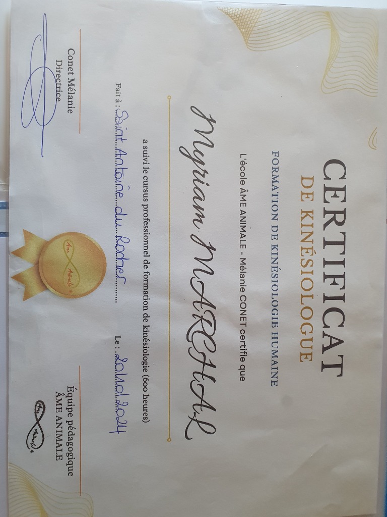 photo diplome MYRIAM MARCHAL EQUIENERGIE