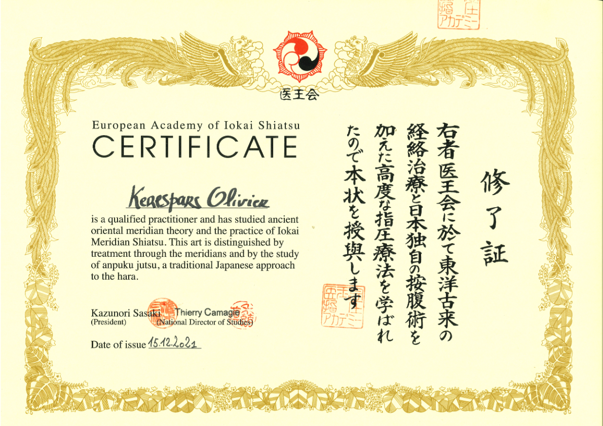 photo diplome Olkzenshiatsu