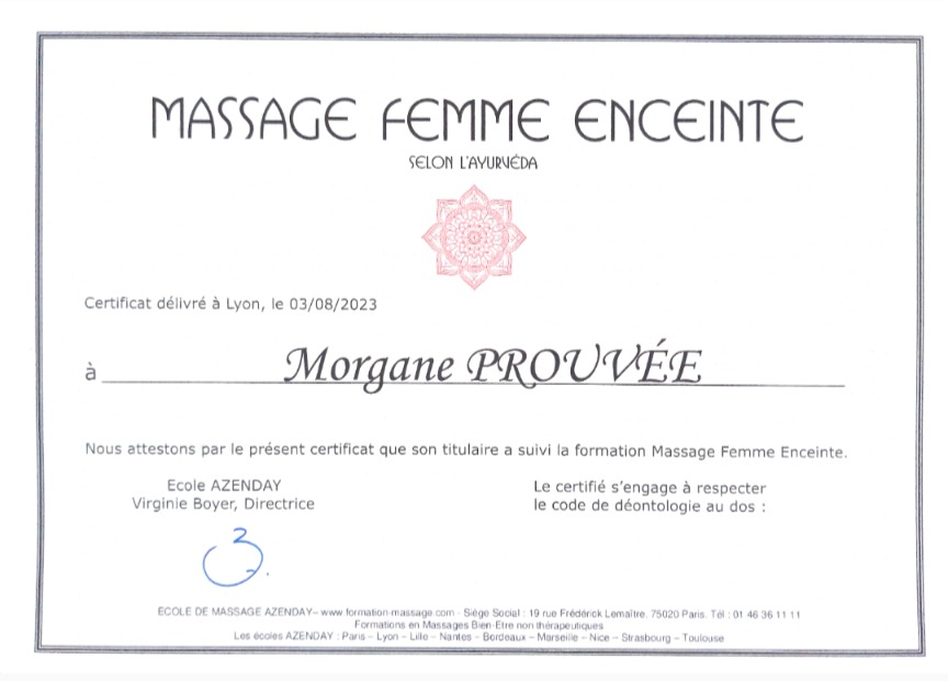 photo diplome Douceur Matern’Elle