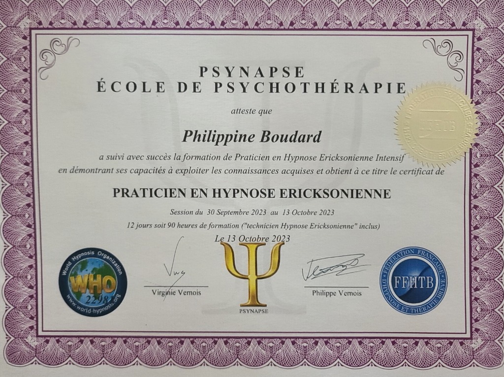 photo diplome Philippine Boudard