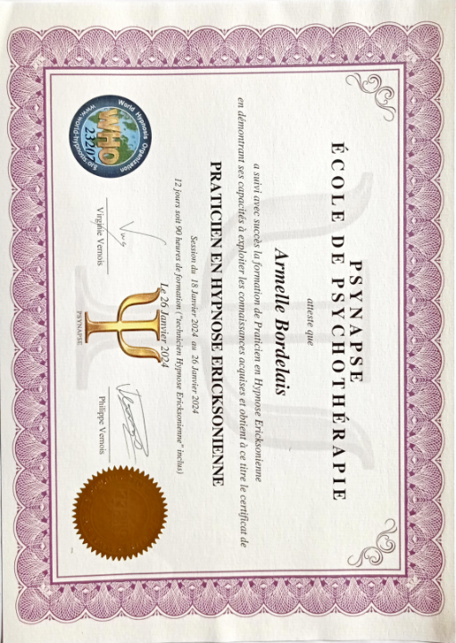 photo diplome Armelle BORDELAIS