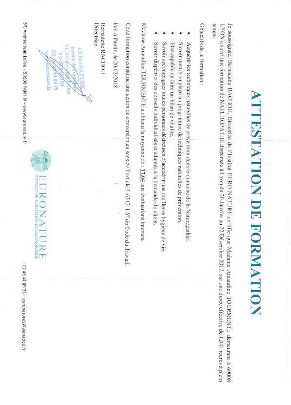 photo diplome Amandine TOURMENTE