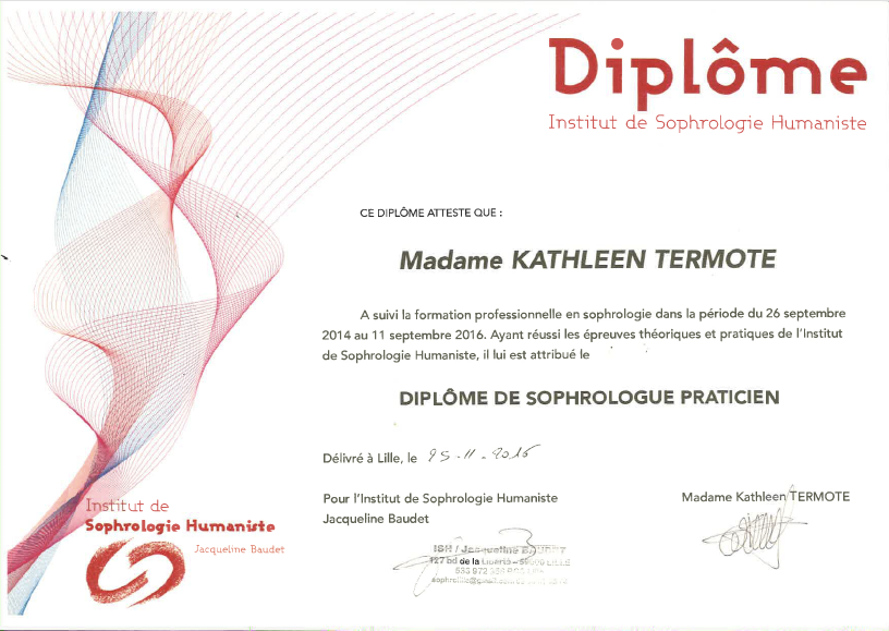 photo diplome Kathleen TERMOTE