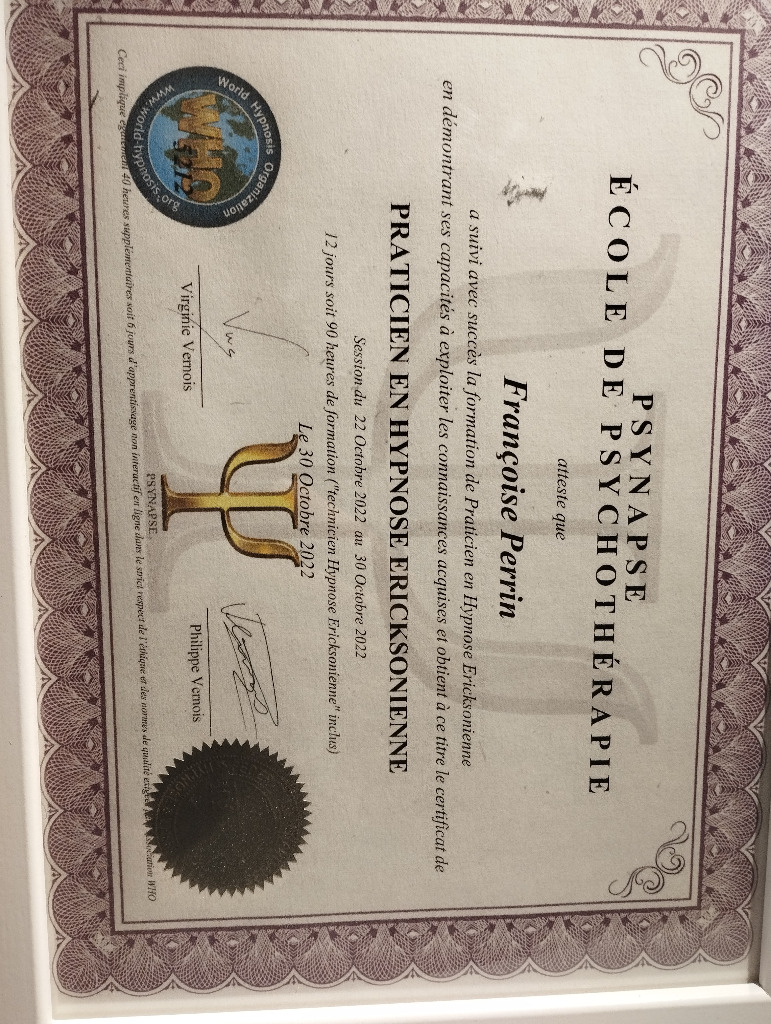 photo diplome Françoise Perrin