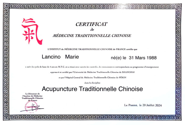 photo diplome Marie Lancino