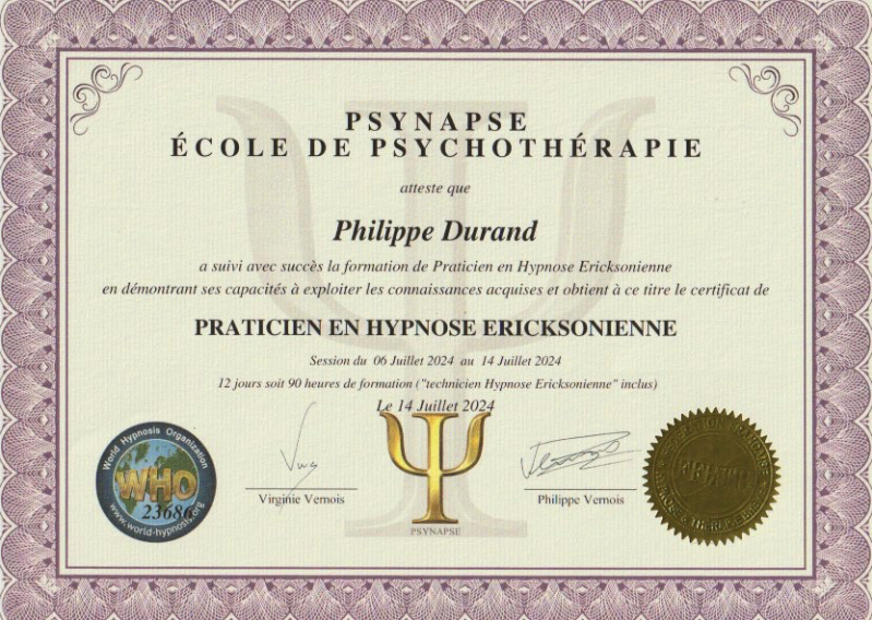 photo diplome Philippe DURAND