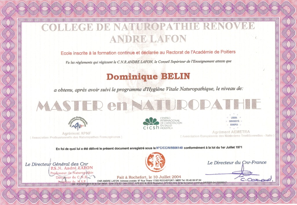 photo diplome Dominique BELIN