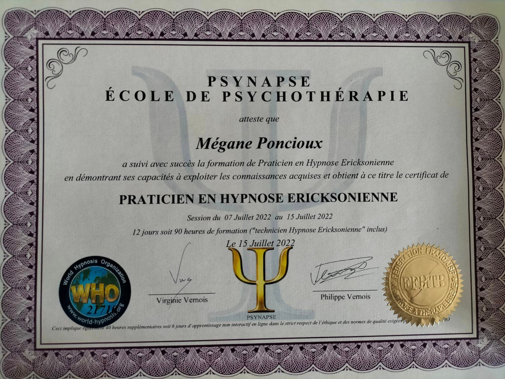 photo diplome Mégane PONCIOUX