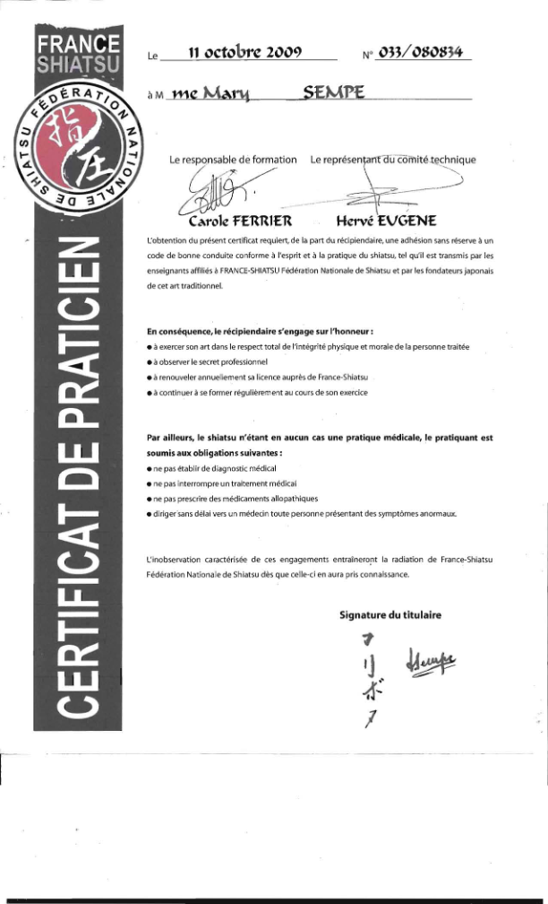 photo diplome SEMPE Mary