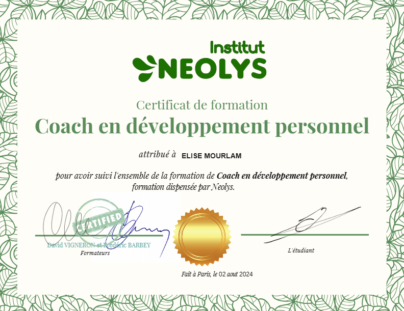 photo diplome ELISE MOURLAM