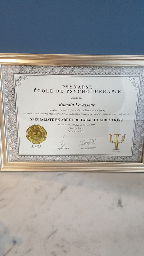 photo diplome Hypnose levasseur