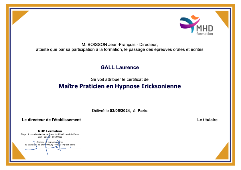 photo diplome Laurence Gall