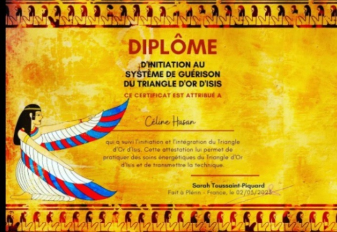 photo diplome Celine guerisseuse 