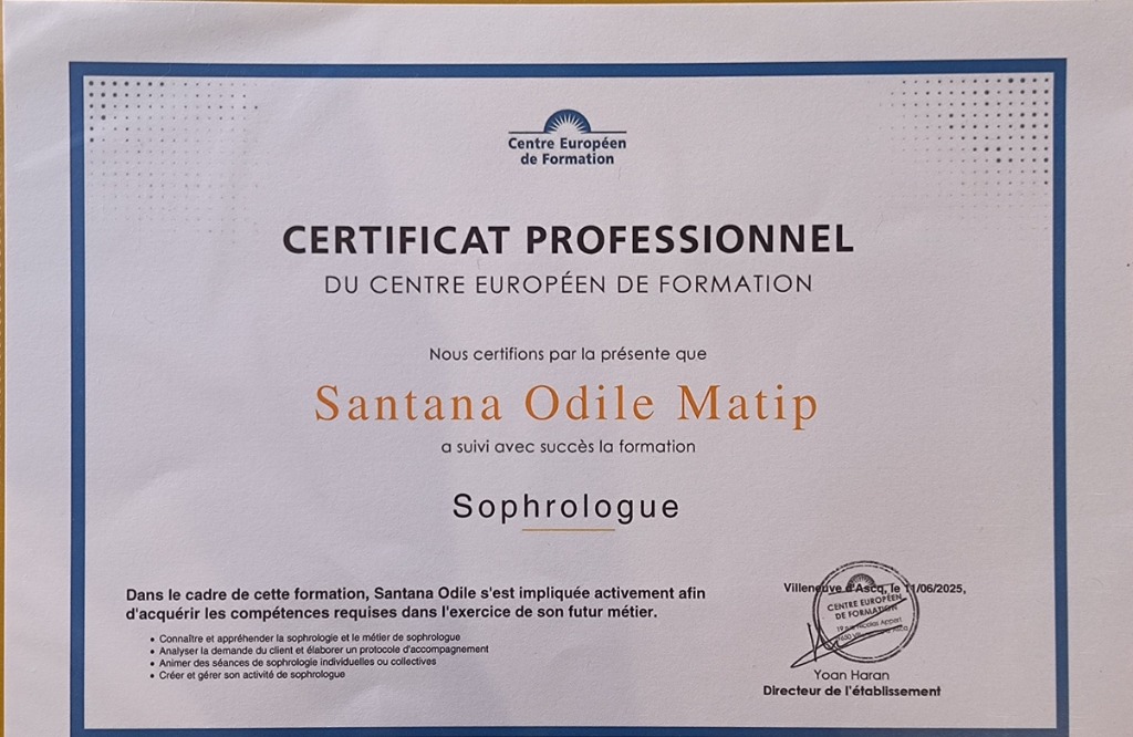 photo diplome Santana MATIP 