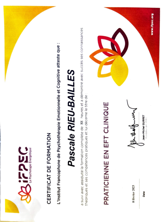 photo diplome Pascale Rieu Bailles