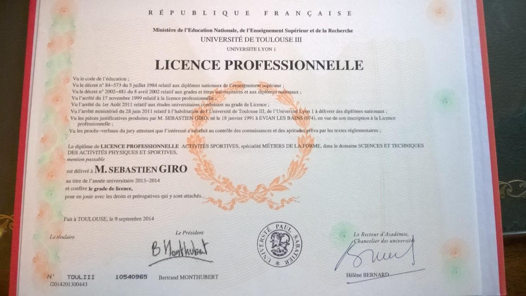 photo diplome Sébastien Giro