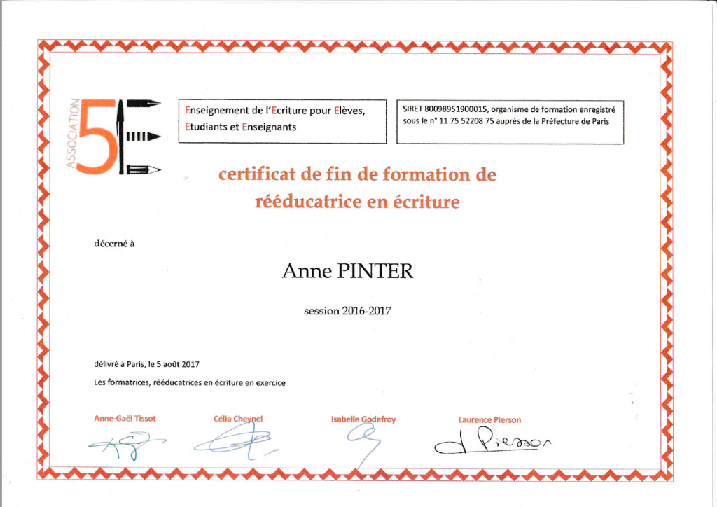 photo diplome RéAnn Écriture