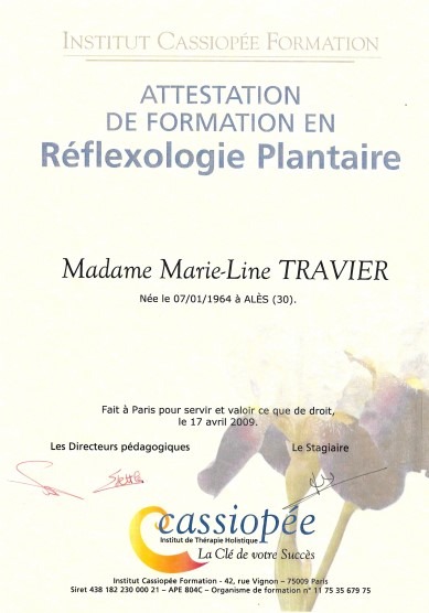 photo diplome AROMA C’RELAX REFLEXO 