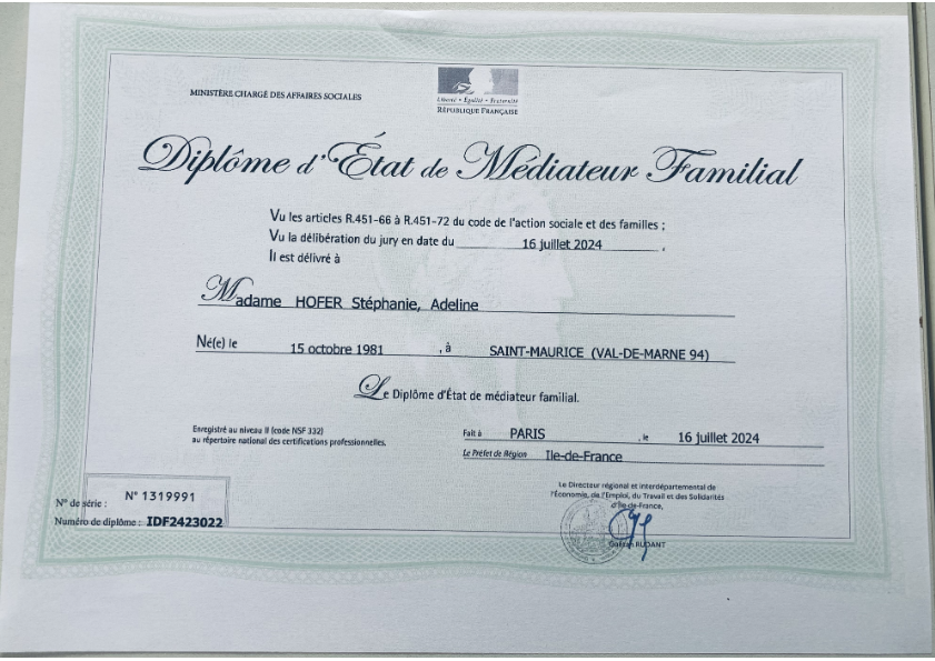 photo diplome Stéphanie HOFER