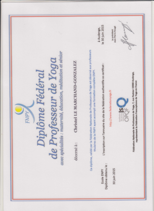 photo diplome Christel Le Marchand 