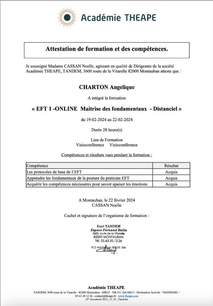 photo diplome Angélique Charton