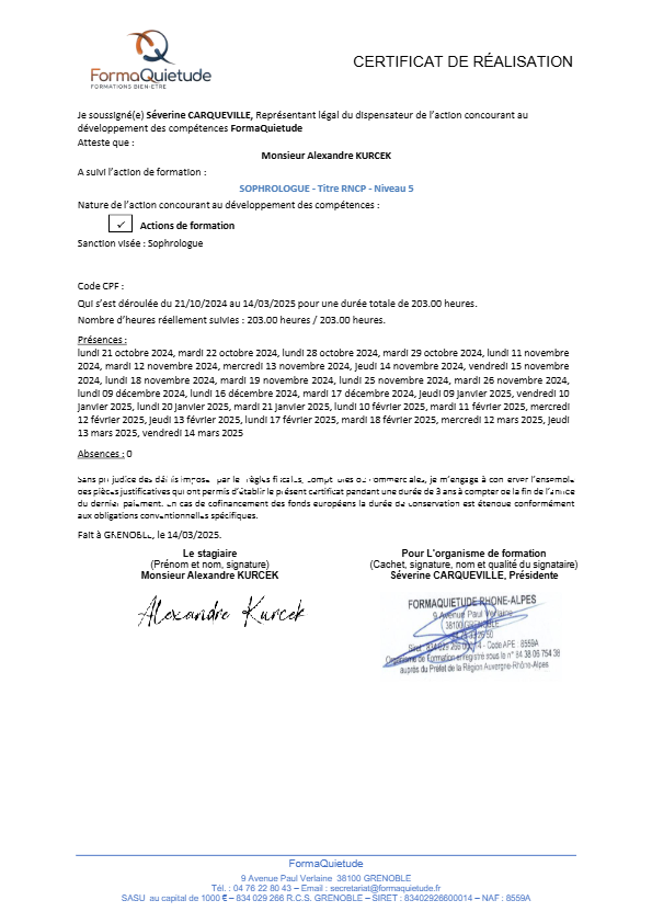 photo diplome Alexandre Kurcek