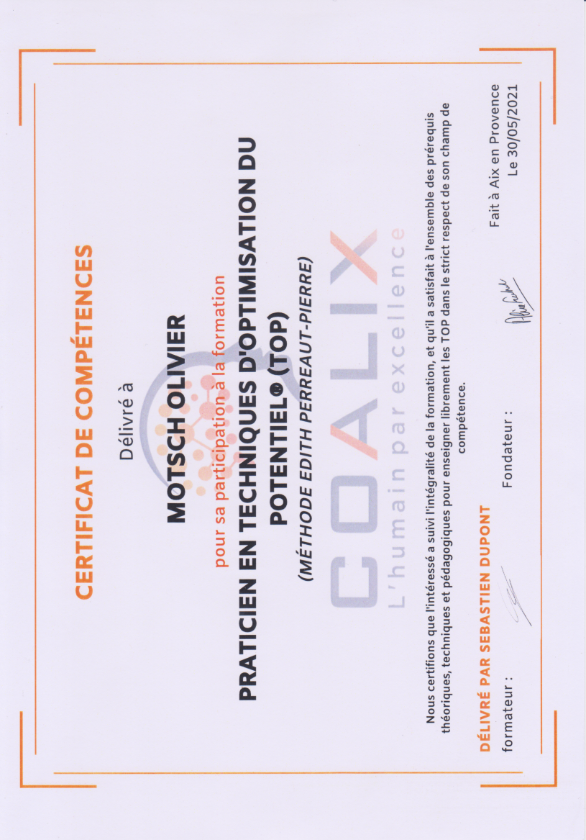 photo diplome Olivier MOTSCH