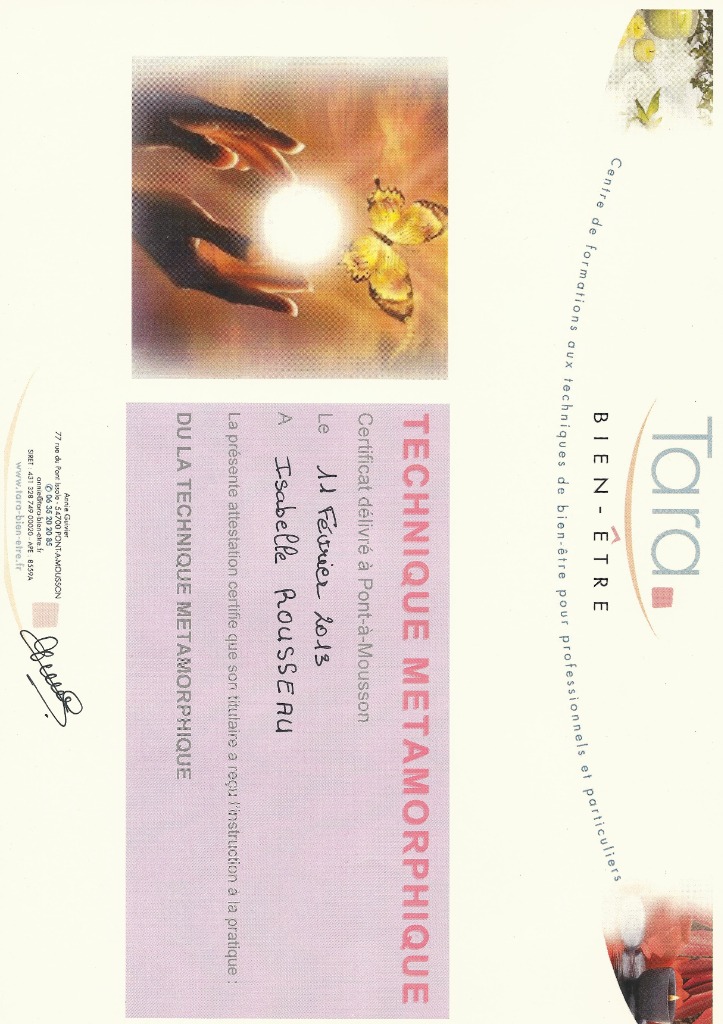 photo diplome Isabelle Rousseau