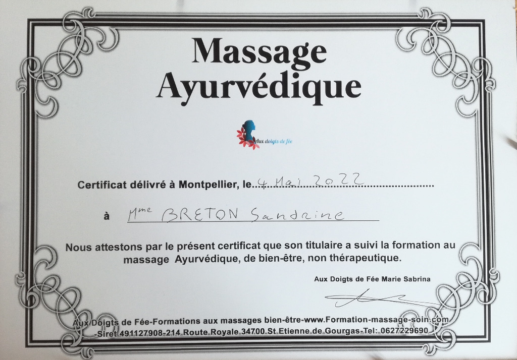 photo diplome Sandy Anahata