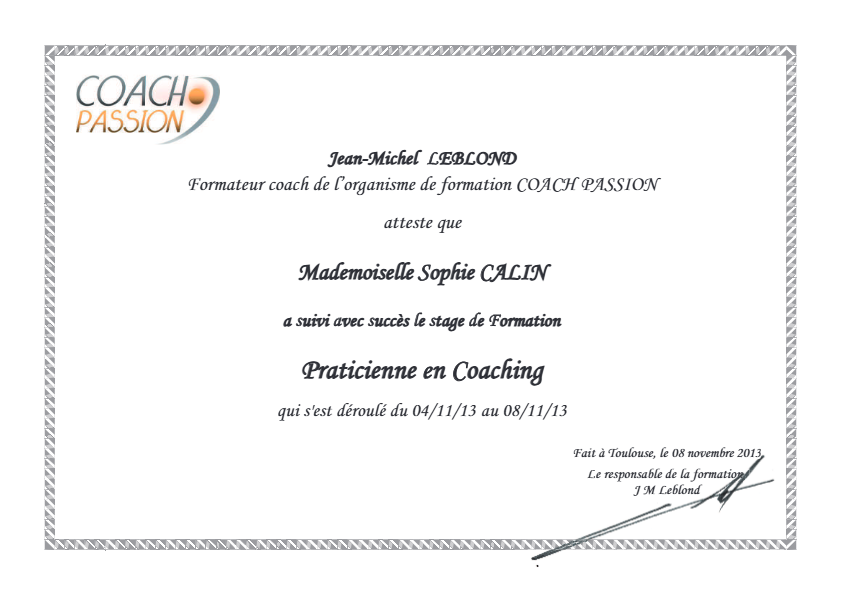 photo diplome Sophie Calin