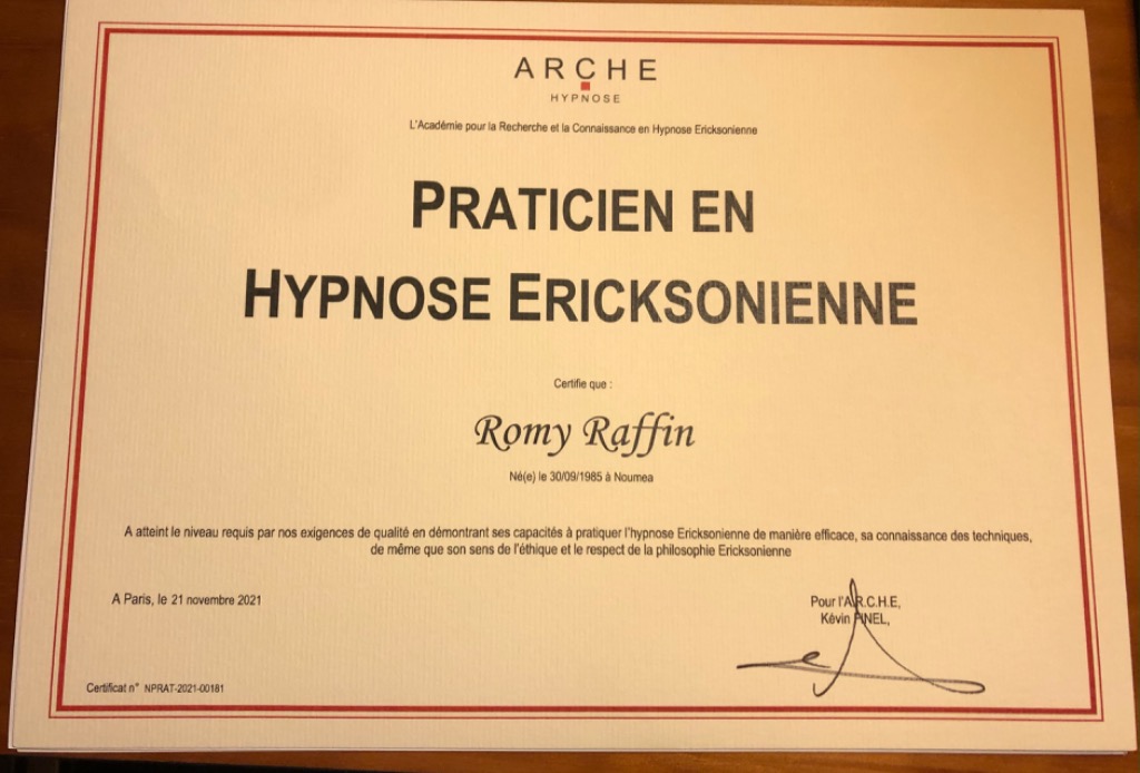 photo diplome Raphen Hypnose