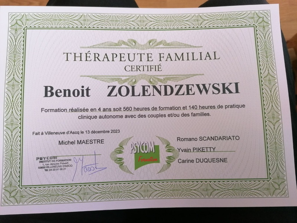 photo diplome Benoît Zolendzewski 