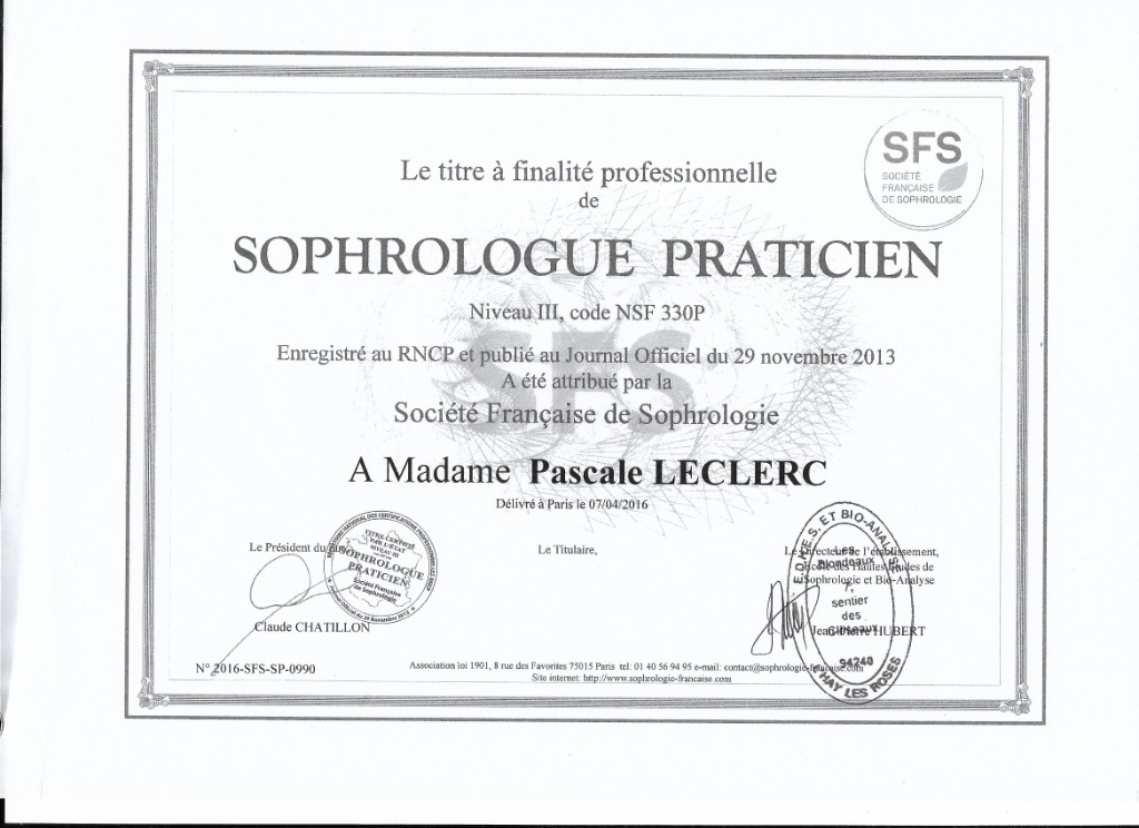 photo diplome Pascale LECLERC