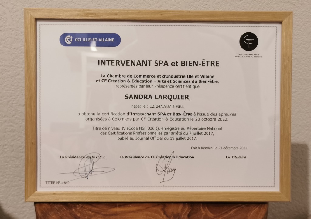 photo diplome Pauz’ de Soi / Sandra Larquier