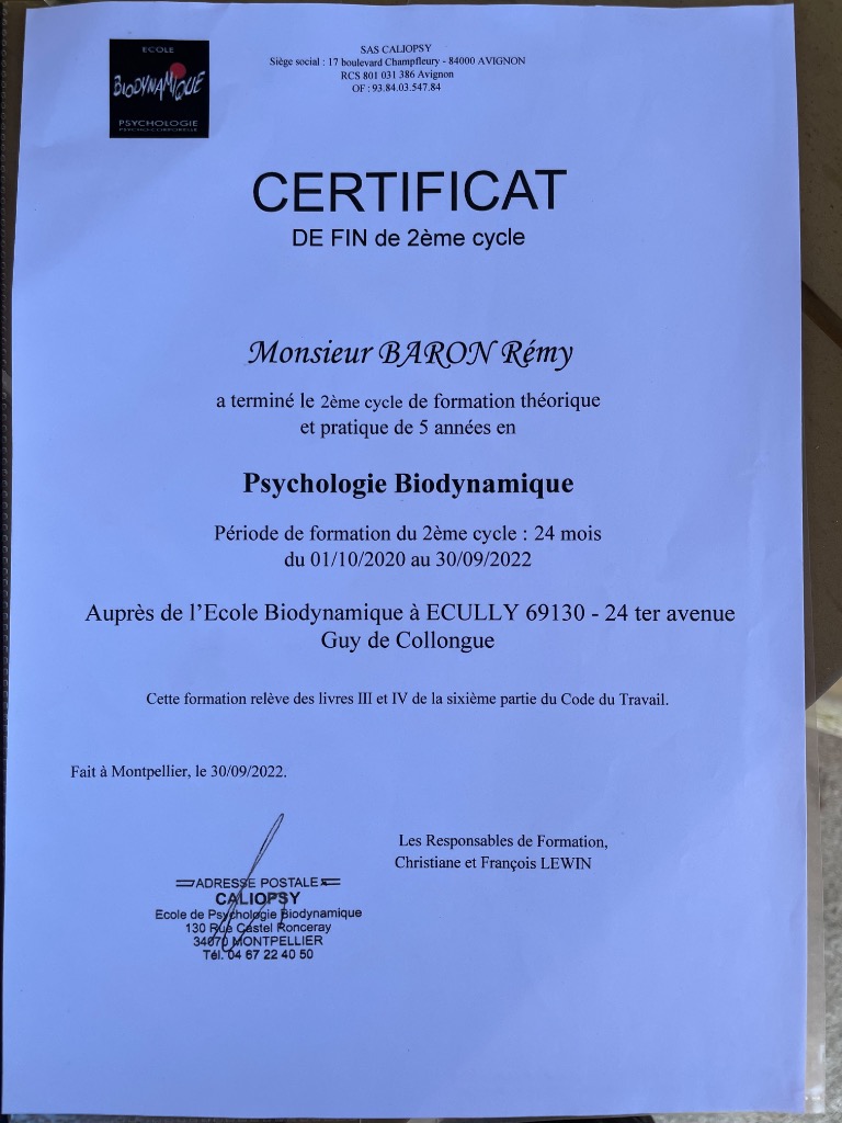 photo diplome Rémy Baron