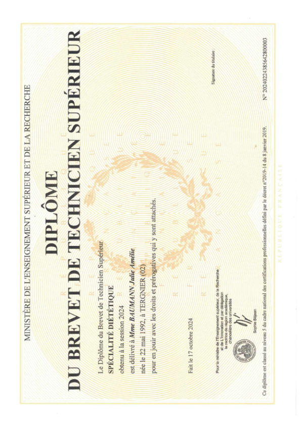 photo diplome Julie Baumann