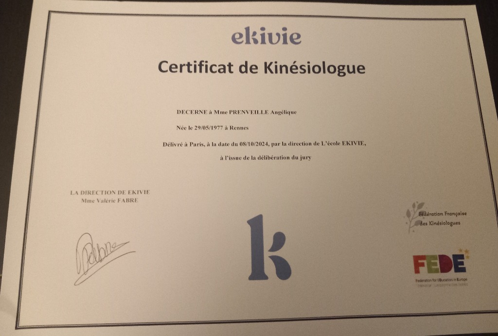 photo diplome Le cabinet d’Angel